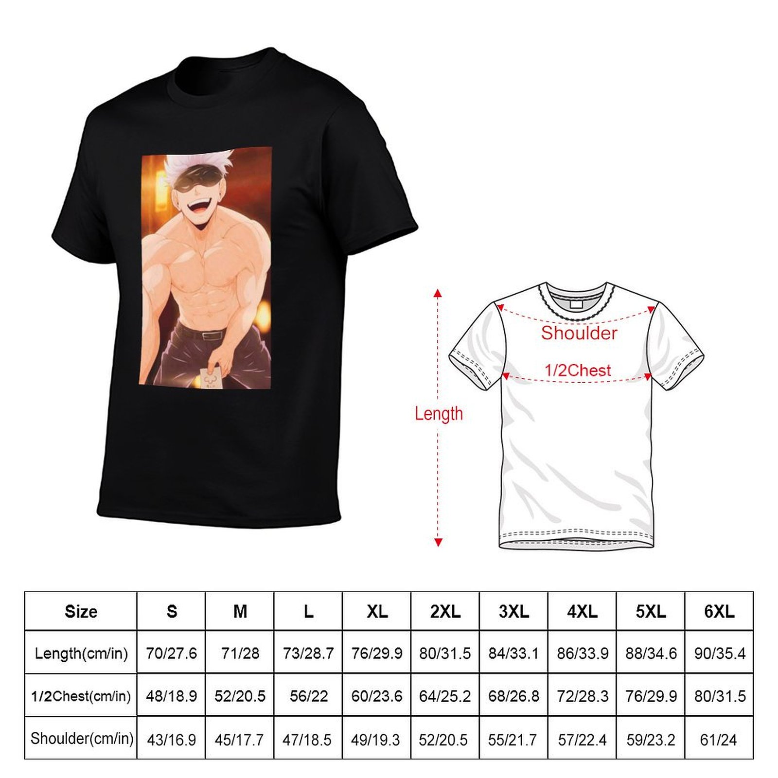 Kaus Merchandise Gojo Satoru u - Anime Merchandise For Men ulasan dan harga